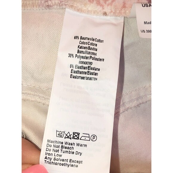 Cosma Nano Fabric Floral Pink & Beige 16P Cotton Blend Pants with Spandex - Picture 8 of 12